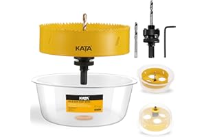 KATA Hole Saw for Recessed Lights: 6 Inch Hole Saw for Recessed Lighting with Dust Bowl - 6 in Hole Drill Cutter with Silicone Dust Catcher Tool for Drywall on Ceiling - Installing LED Can Light Home
