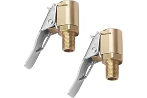 TSUGAMI Tire Air Chuck with Clip Adapter, 2PCS 8mm Thread Car Locking Tyre Inflator Nozzle Pump Adaptor Connect, No Leakage A