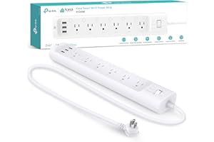 Kasa Smart Plug Power Strip HS300, Surge Protector with 6 Individually Controlled Smart Outlets and 3 USB Ports, Works with Alexa & Google Home, No Hub Required , White