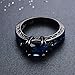 JunXin Princess Trillion &Radiant Cut Sapphire Blue Birthstone Black Gold Ring Size5/6/7/8/9/10/11(8)