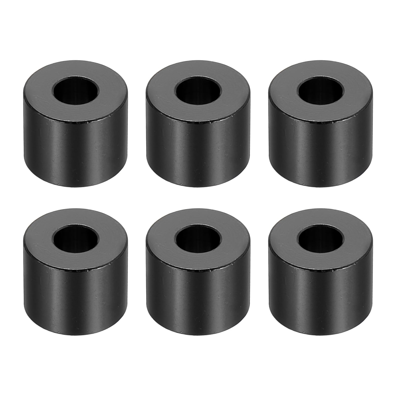 PATIKIL M6 Aluminum Spacers, 6 Pcs Metal Spacers Aluminum 6.2mm ID x 15mm OD x 12mm L Aluminum Spacer Screw Standoff Round for 1/4" or M6 Screw Bolts,Black