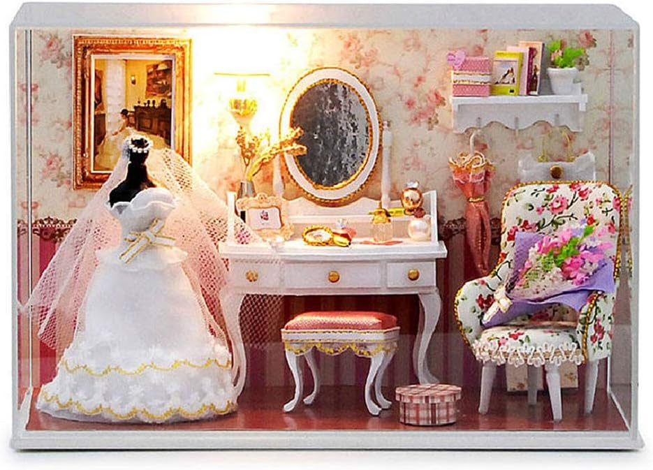 Miniature Dollhouse Kit Love You Forever DIY Dollhouse Kit Miniature Model With Light Cover Kids Toy Gifts for Women and Girls (Color : Multi-colored, Size : One size)