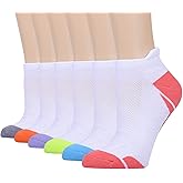 JOYNÉE Womens Athletic Ankle Sports Running Low Cut Tab Cushioned Socks 6 Pack,White,Sock Size 9-11