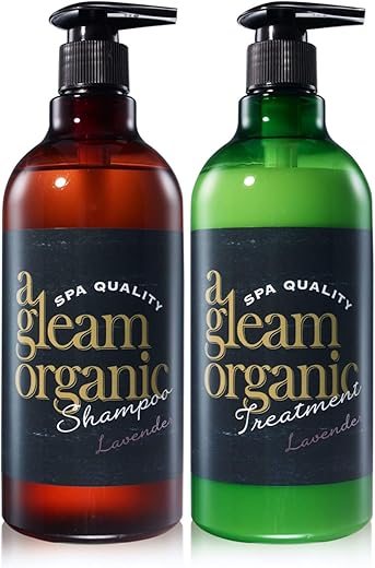 a gleam organic シャンプー & トリートメント ボタニカル ノンシリコン スパ品質 (ラベンダーセット 500ml&500ml)