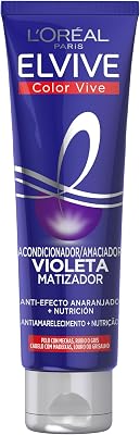 L'oreal paris elvive color vive violet máscara matizante para cabelos com mechas, loiros ou grisalhos, máscara violeta, 150 ml (embalagem com 1)