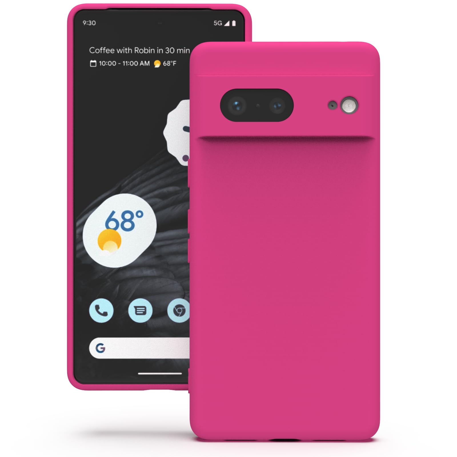 YATWIN Silicone Case for Google Pixel 7 5G, Soft-Touch, Shockproof, DustProof, Antiskid Full Body Armour Phone Cover for Google Pixel 7 5G - Magenta