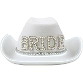 MTaM More Than a Mood LED Light Up Bride Cowboy Hat | Bridal Hat, Bachelorette Brides Cowgirl, Bridal Shower Favors Gift, Bride to Be, Country Bachelorette White