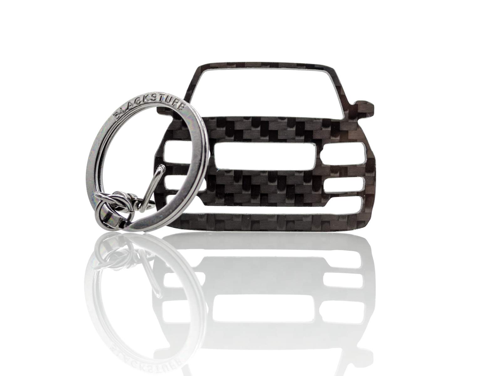 BlackStuff Carbon Fiber Keychain Keyring Ring Holder Compatible with Vogue 2012-2019 BS-662