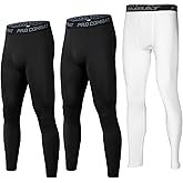 SS COLOR FISH 3 Pack Men Compression Pants Athletic Baselayer Workout Legging Running Tights for Men