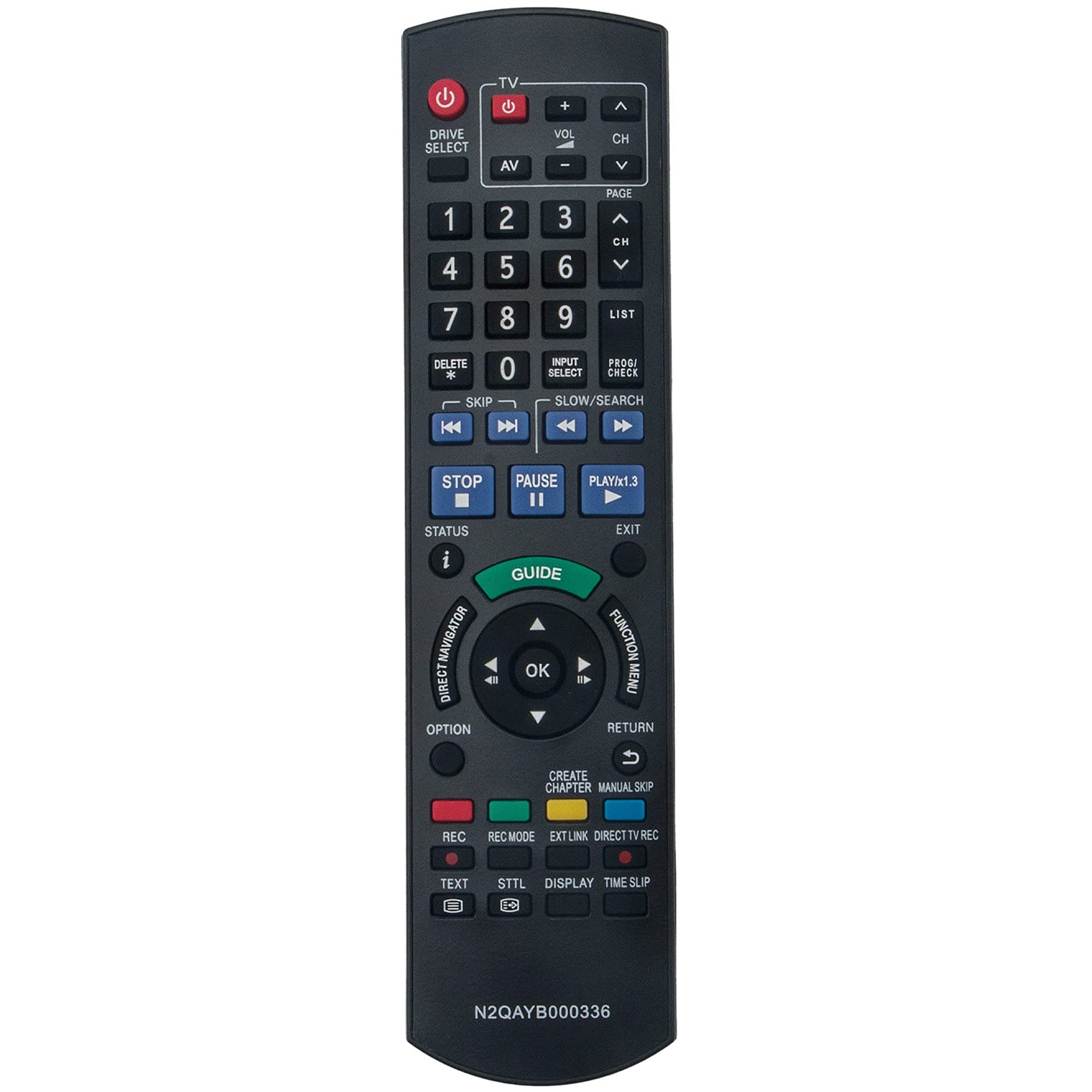 ALLIMITY N2QAYB000336 Remote Control Replace fit for Panasonic DVD Recorder DMR-EX72SEGS DMR-EX72S DMR-EX72SEG DMR-EX72SEGK DMREX72SEGS DMREX72S DMREX72SEG DMREX72SEGK
