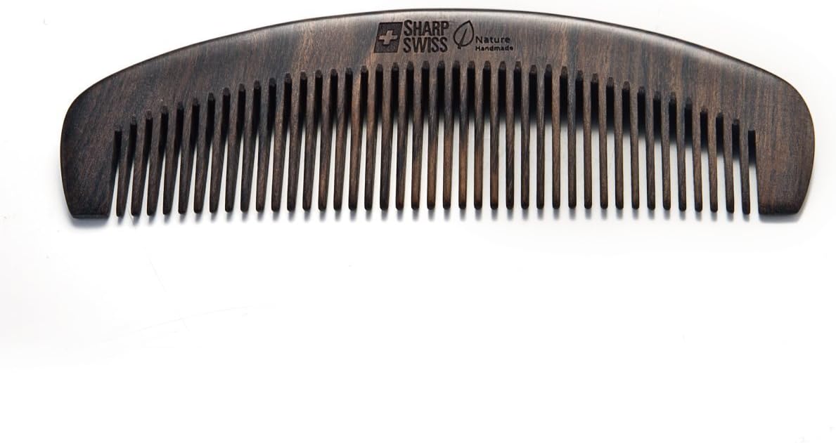 SHARPSWISS No Static Black Nature Quality Wooden Hair Combs