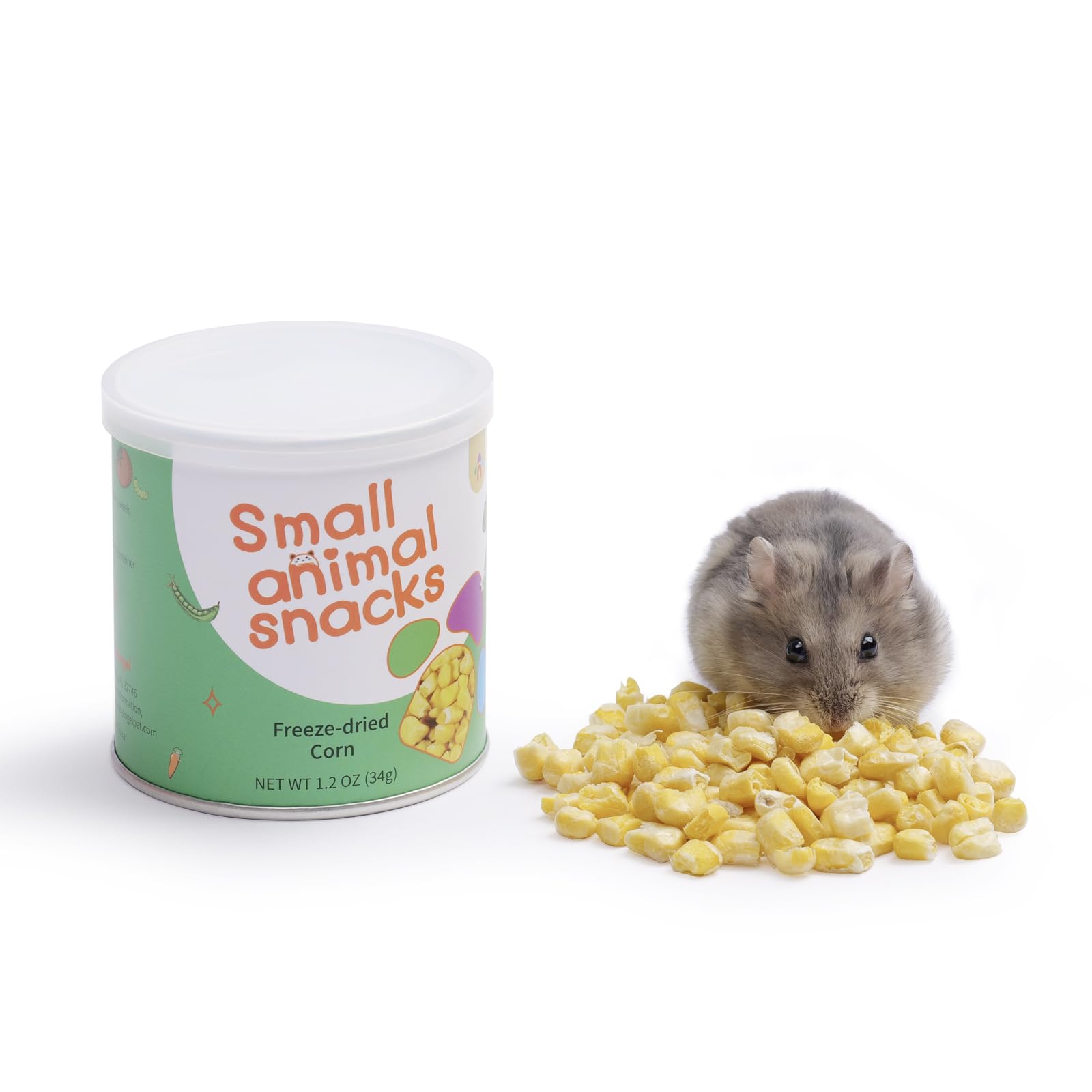 Niteangel Hamster Snack & Treats Toy - Small Animal Natural Treat for Dwarf Syrian Robo Hamsters Gerbils Mice Lemmings Degus or Other Small-Sized Pets (Freeze-dried Corn)