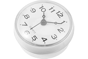 VANZACK Waterproof Anti-Fog Wall Hanging Clock with Suction Cup for Bathroom and Kitchen Silent Battery