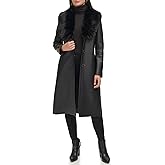 Kenneth Cole Women's Faux Leather & Faux Fur Belted Trench Coat