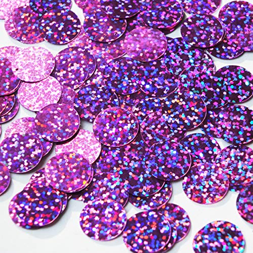 Round Flat Sequin 12mm Top Hole Orchid Light Purple Hologram Glitter Sparkle. Couture Paillettes. Made in USA