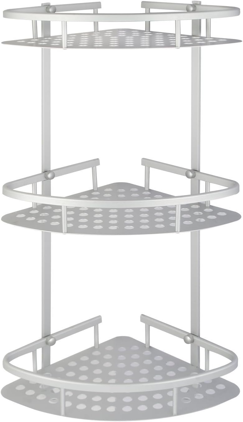 Hapilife 3 Tier Corner Bathroom Shower Shelf Shower Rack Organizer Caddy Holder with Hanging Hook