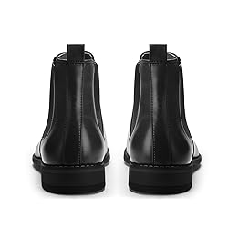CGRRBW Black Leather Chelsea Boots Men Dress Boots