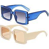 YAMEIZE Vintage Oversized Sunglasses for Women Men Trendy Square Frame UV400 Protection Sun Glasses