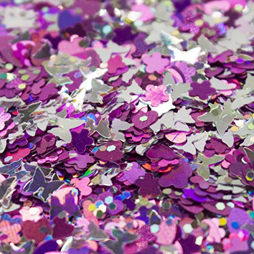 Purple Fairy - Iridescent Cosmetic Glitter, Chunky Glitter Festival,Shining Makeup Glitter for Beauty Makeup Face Body Hair Nails - Thumbnail 2