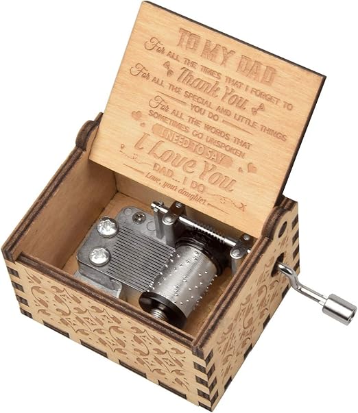Amazon Com Fezlens Wood Music Boxes You Are My Sunshine Dad Antique Engraved Wooden Musical Box Gifts For Father S Day Birthday Christmas Valentine S Day Thanksgiving Days Hand Operated Present Kid Toys Home Kitchen
