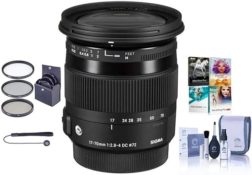 Amazon Com Adorama Sigma 17 70mm F 2 8 4 Dc Macro Os Hsm Lens For Canon Ef Usa Warranty Bundle With 72mm Filter Kit Uv Cpl Nd Cap Leash Cleaning Kit Pc Software Package