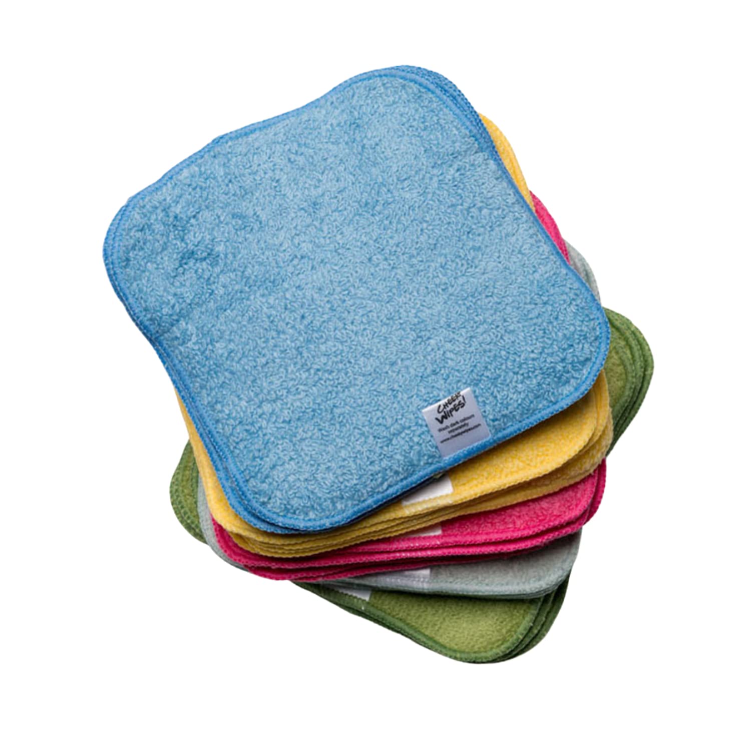 Cheeky Wipes - 25 Washable RAINBOW Cotton Terry Cloth Wipes, 15x15cm Reusable Towelling Wipes, Extra Soft & Perfect for Cleansing Baby's Hands and Face | Eco Friendly