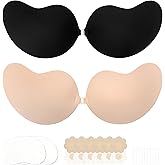 LAZYROSY Sticky Bra Push Up Backless Bras Strapless Stick on Bra Invisible Adhesive Bra with Nipple Covers for Women
