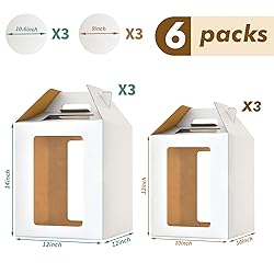 XININSUN 6pcs Tall Cake Boxes With Window
