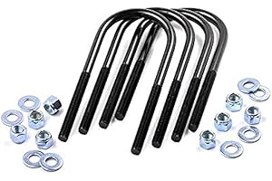 Rough Country 9/16" Round Suspension U-Bolts | 9/16 x 3 x 9.5-7608,Black