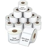 6400 Pcs 2-1/8" x 2-3/4" Labels Replacement Work with Dymo 30258 Shipping Labels (NOT FIT Dymo 550 & 5XL), Misofuki 16 Rolls Waterproof Direct Thermal Labels Used with Labelwriter 450, 450 Turbo, 4XL