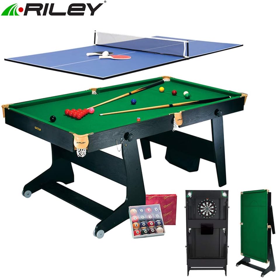Riley 6ft Folding Snooker and Pool Table Amazon.co.uk Sports & Outdoors