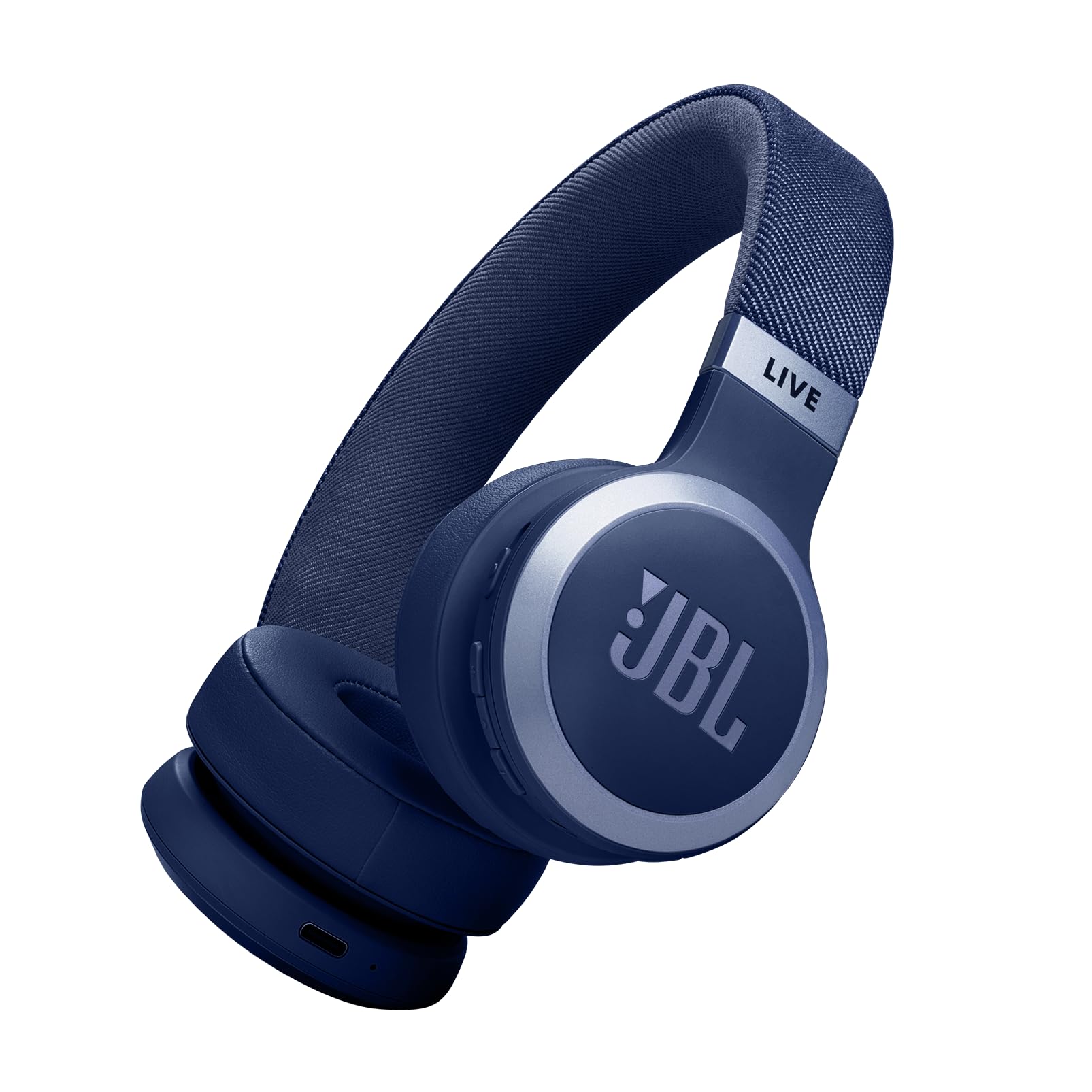 JBL Live 670NC - Wireless On-Ear Headphones with Adaptive Noise Cancelling with Smart Ambient, Up to 65H Battery Life with Speed Charge, Lightweight, Comfortable and Foldable Design (Blue) Image