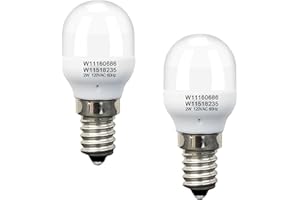 Nvguoes 2Pcs W11518235 W11160686 Freezer Light Bulb Replacement for Whirlpool Kenmore Refrigerator LED Lamp 120V 2W, Fits W10865839, WPW10473925, W10473925, W10574850, W10809515