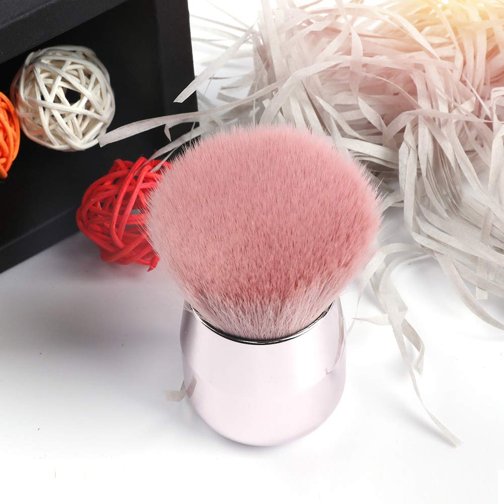 ENERGY Kabuki Powder Foundation Brush Portable Powder Brush Angled Large Face Blush Brush(Pink,Angled): Beauty