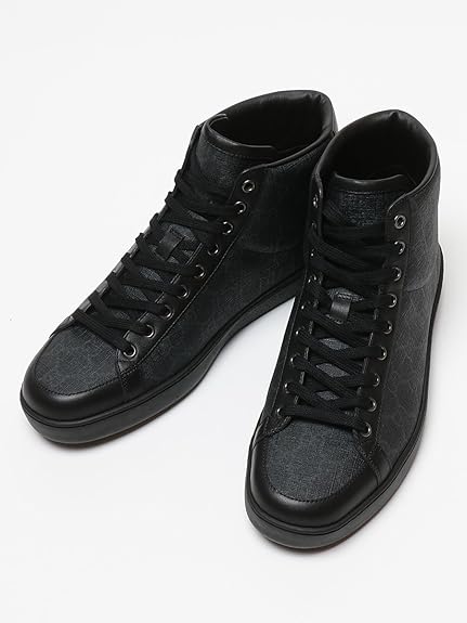 Amazon グッチ Gucci Gg柄 ハイカット スニーカー Gckhn80 ブラック 8 5 並行輸入品 Gucci グッチ スニーカー