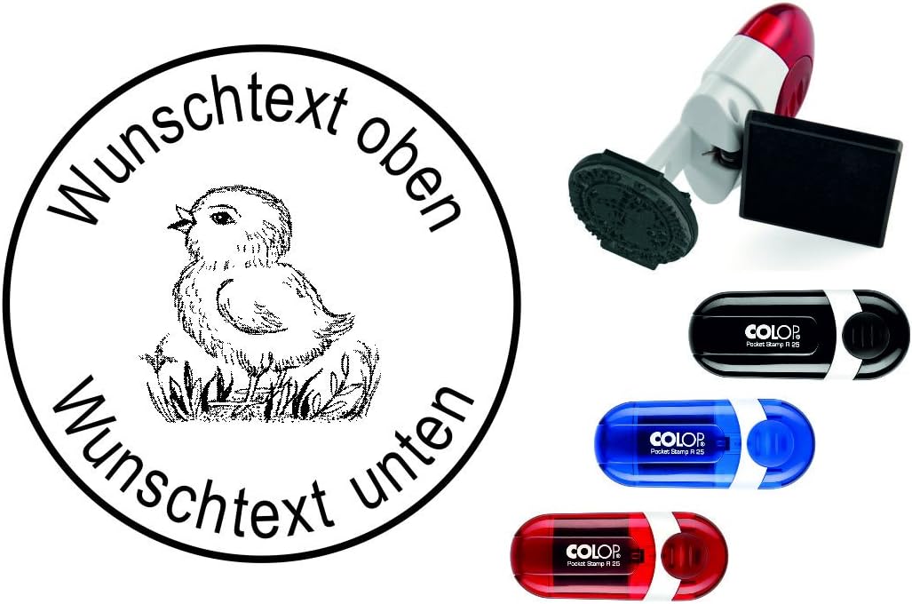 «Geocachingstempel Bird-With personal Cachername / Geocaching Nickname Round Stamp Print