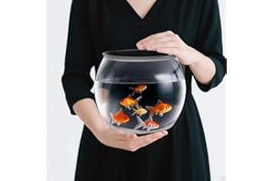 Geelin 1 Gallon Plastic Fish Tank Large Bowl Shatterproof with Crystal Clear Clarity for Terrarium, Flower Vase Centerpiece Gift for Fish Lovers(Round)