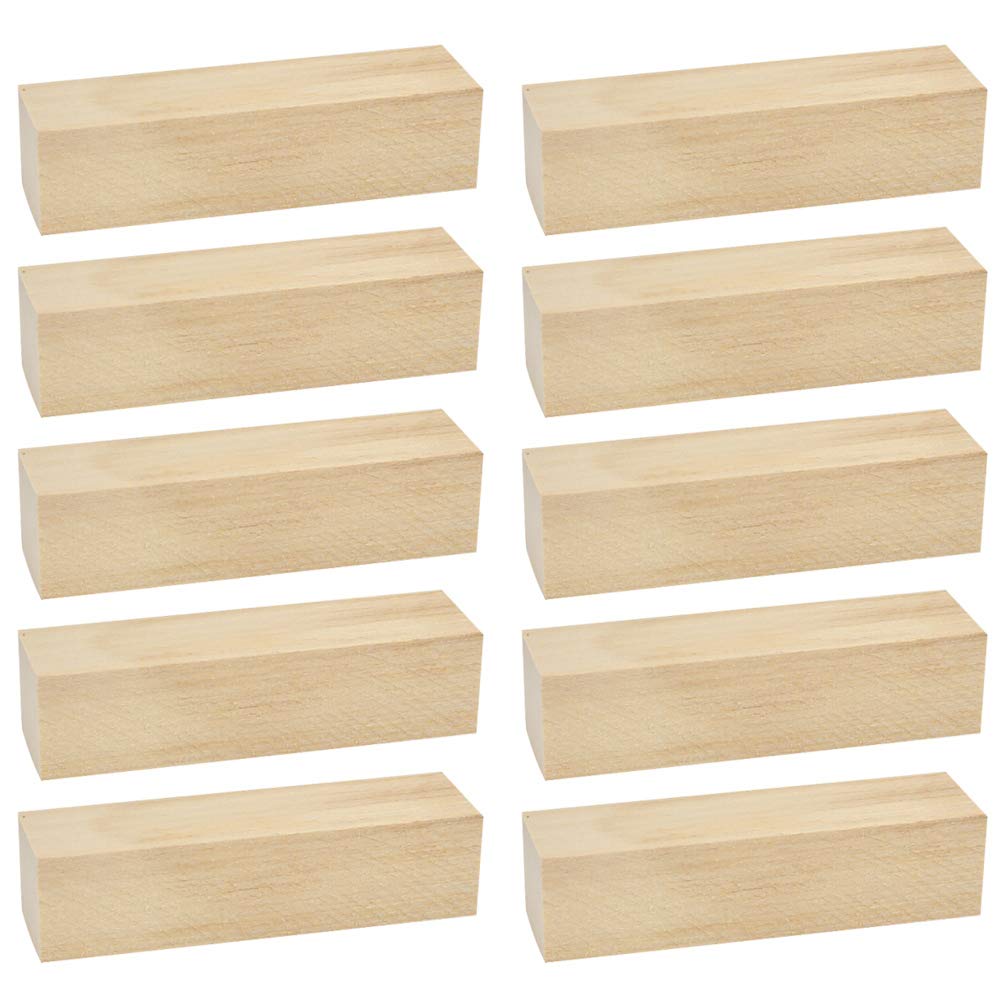10Pcs Basswood Whittlers Carving Blocks, Wood Carving Kit, Unfinished Wood Blocks for Wood Carving, Hobby Kit for Adults