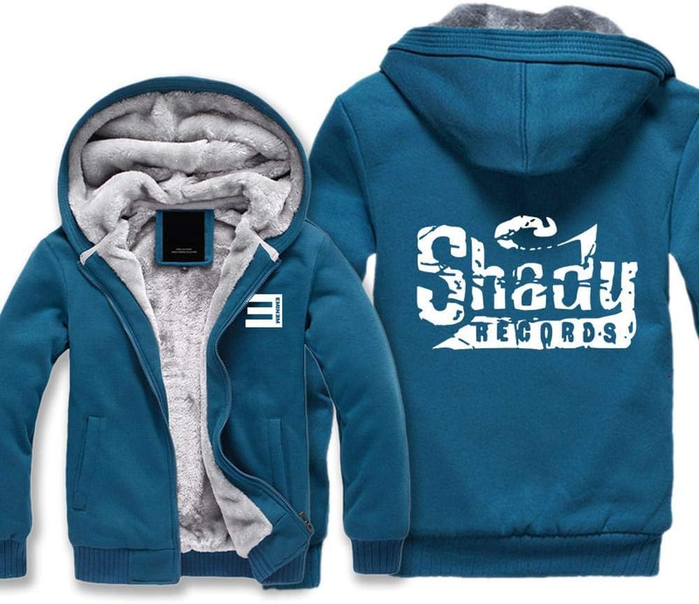 INSGOS Hoodies Eminem Printed Plus Velvet Hooded Sweater Zip Cardigan Coat Warm Tops Sweatshirts Wearing Comfortable / 4 / Medium
