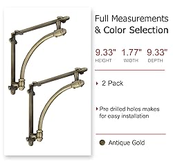 NACH Decorative Shelf Brackets, 2 Pack of 9.6 x 1.7