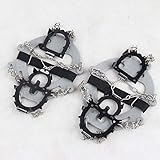 Lixada 1 Pair 12 Teeth Claws Crampons Non-slip Shoes Cover Stainless Steel Chain Outdoor Ski Ice Snow Hiking Climbing Grey