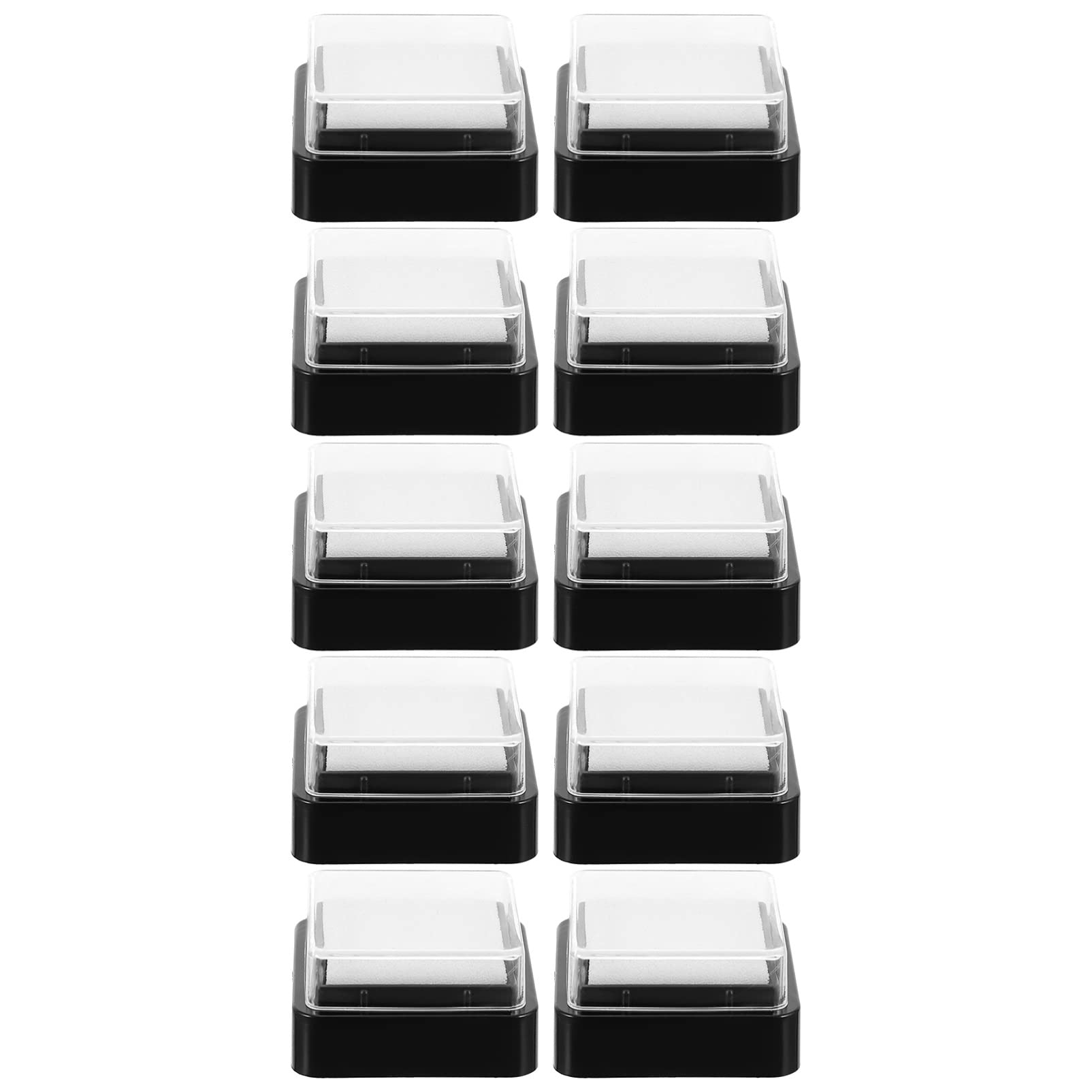 Ciieeo 10pcs Blank Ink Stamp Pad White Square Sponge Ink Pad DIY Blank Stamp Sponge Pad for Painting Stamp Scrapbook Decoration