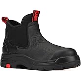 ROCKROOSTER Bakken Men's Black 6 inch Chelsea Boots, EH Rated Waterproof Slip-on Work Boots AK303-Soft Toe, AK323-Steel Toe, CP323-Comp Toe