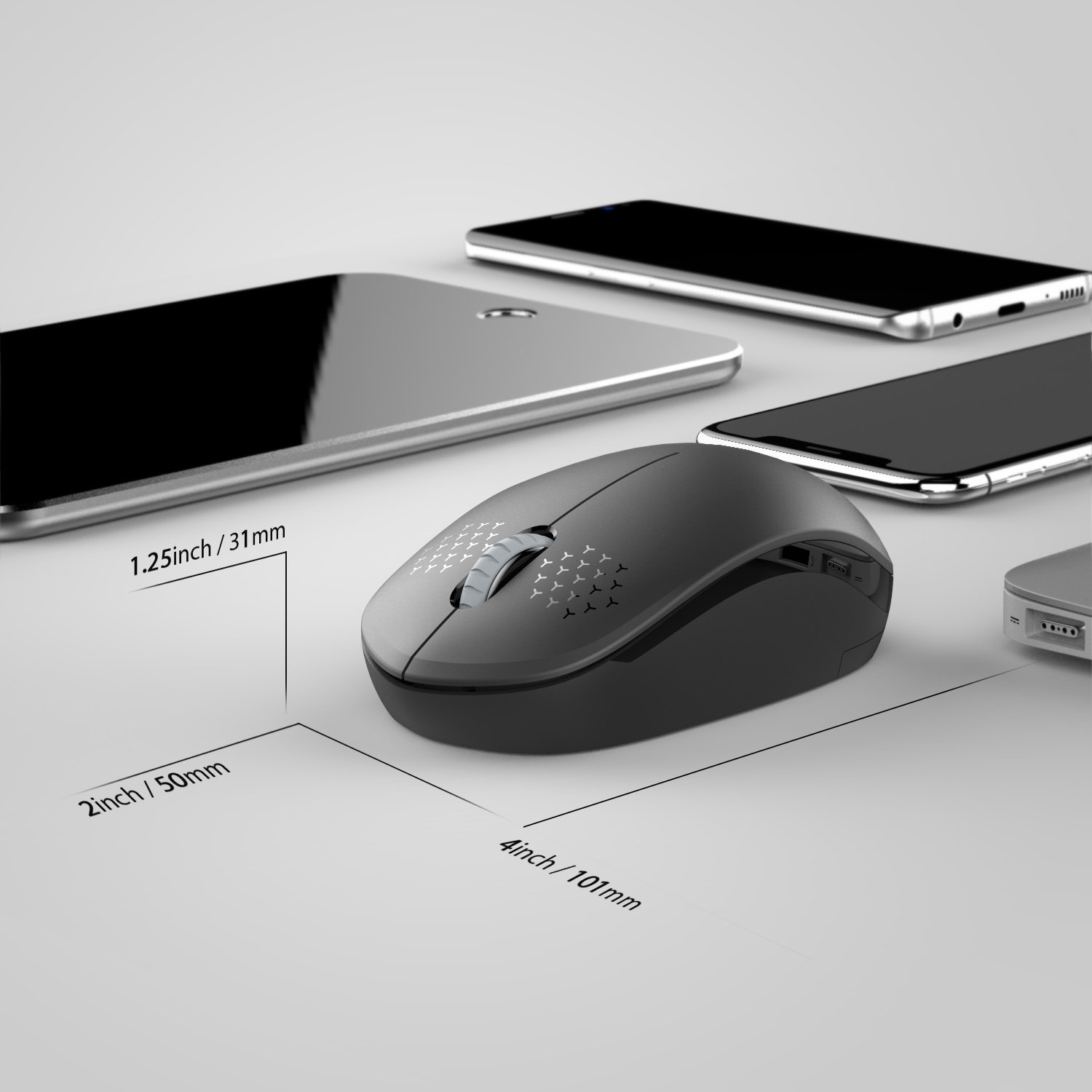 seenda Wireless Mouse - 2.4G Cordless Mice with USB Nano Receiver Computer Mouse with Noiseless Click for Laptop, PC, Tablet, Computer, and Mac - Black