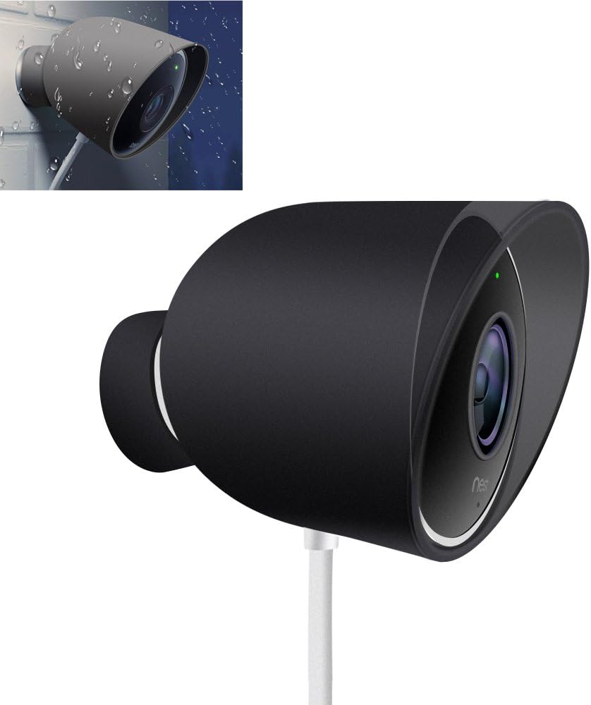 Silicone Cover for Nest Cam Outdoor Security Camera, APPHOME Camera Skin Case Protect and Camouflage Nest Cam Outdoor UV Protection Weather Resistant Silicone Skins (Black)