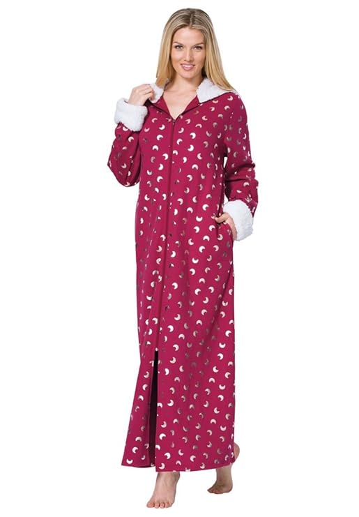Dreams & Co. Women's Plus Size SherpaLined Long Hooded Robe at Amazon