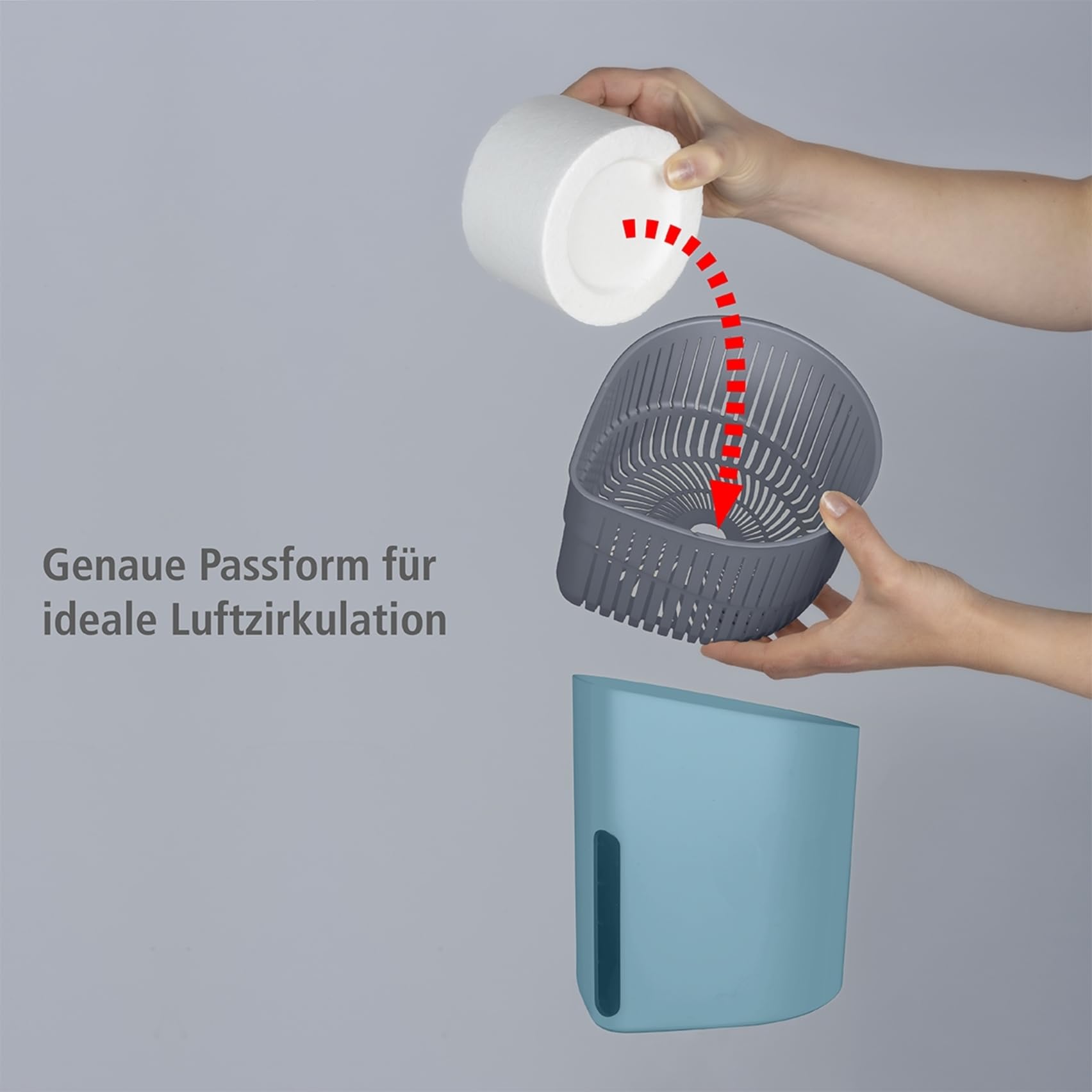 WENKO Raumentfeuchter Mod. Drop nachfüllbarer Luftentfeuchter für effektive Schimmelbekämpfung und Geruchsreduzierung 1 kg Granulatblock Türkis 4