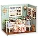 Flever Dollhouse Miniature DIY House Kit Creative Room with Furniture and Glass Cover for Romantic Artwork Gift(Reunion with Happiness and Happy Kitchen)