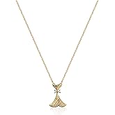 MTMY Gold Pendant Necklace for Women 14K Gold Plated Dainty Gold Necklace Simple Delicate Jewelry