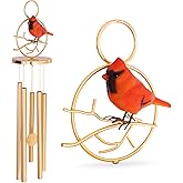 Cardinal Wind Chimes for Outside – Wind Chimes for Loss of Loved One - Sympathy Gift for Loss of Mom, Dad, Husband, Child, Grandparent, Other Loved Ones